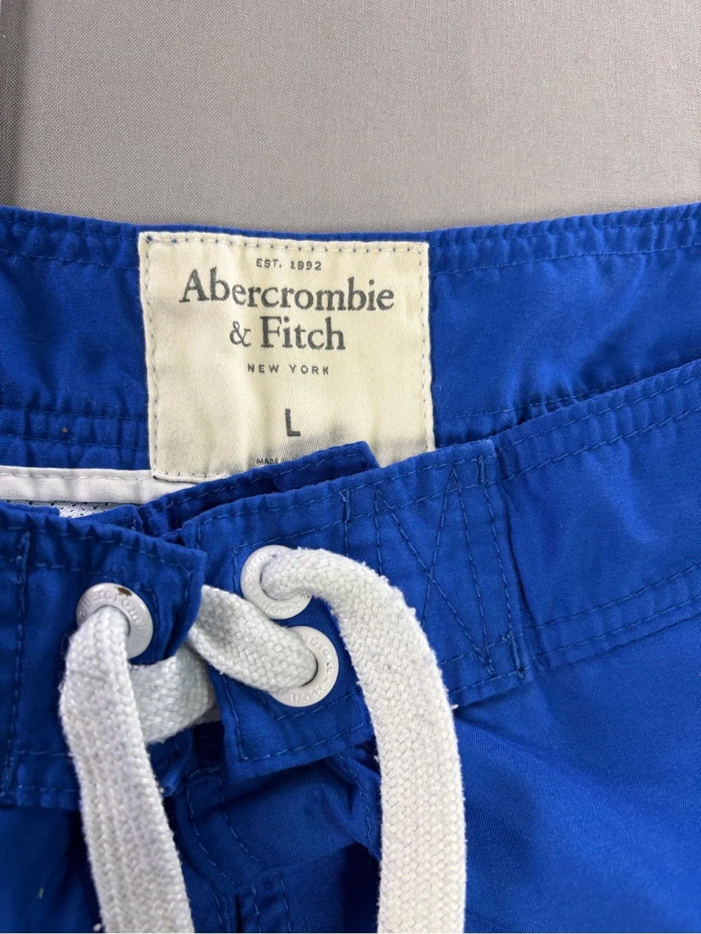 Abercrombie & Fitch Royal Blue Swim Shorts with White Stripes